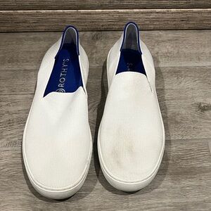 Rothy's womens White and Blue Slip-On Loafers size 8 1/2